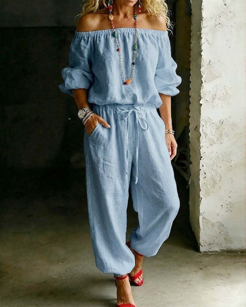 Women's Casual Two-Piece Set with Pockets