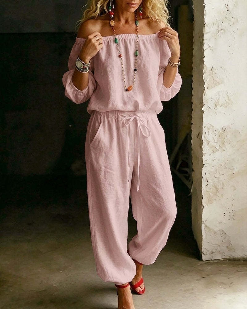 Women's Casual Two-Piece Set with Pockets