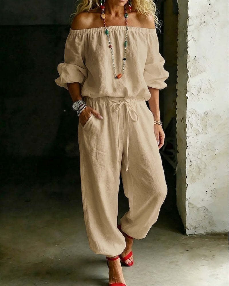 Women's Casual Two-Piece Set with Pockets