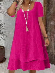 Flowing Sleeveless Double Layer Hem Dress