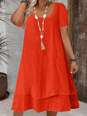 Flowing Sleeveless Double Layer Hem Dress