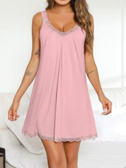 V Neck Lace Sleeveless Sleepwear