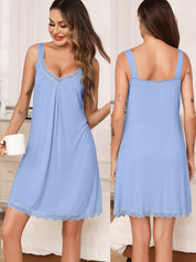 V Neck Lace Sleeveless Sleepwear