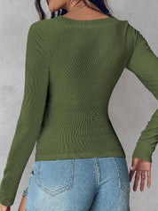 Square Neck Long Sleeve with Built-in Bra