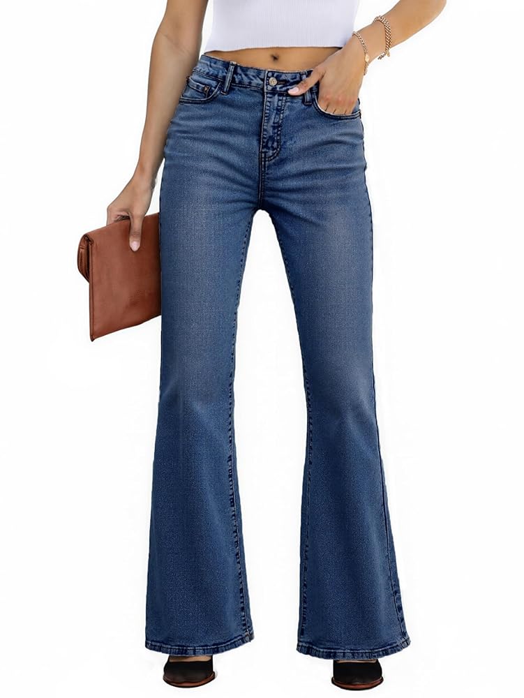 Mid Waisted Ripped Bootcut Flare Denim Pants