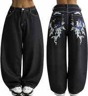 90s Hip Hop Mid Waist Vintage Baggy Denim Pants