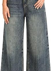 High Waisted Baggy Wide Leg Denim Pants