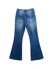 Washed Push Up Flare Leg Jeans