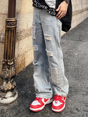 Men's Ankle Flare Ripped Jeans
