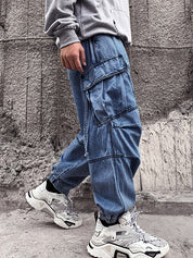 Men's Loose Fit Jogger Cargo Jeans