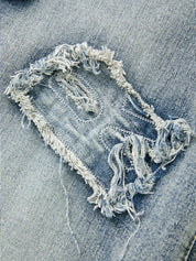 Letter Patch Faded Boyfriend Jeans