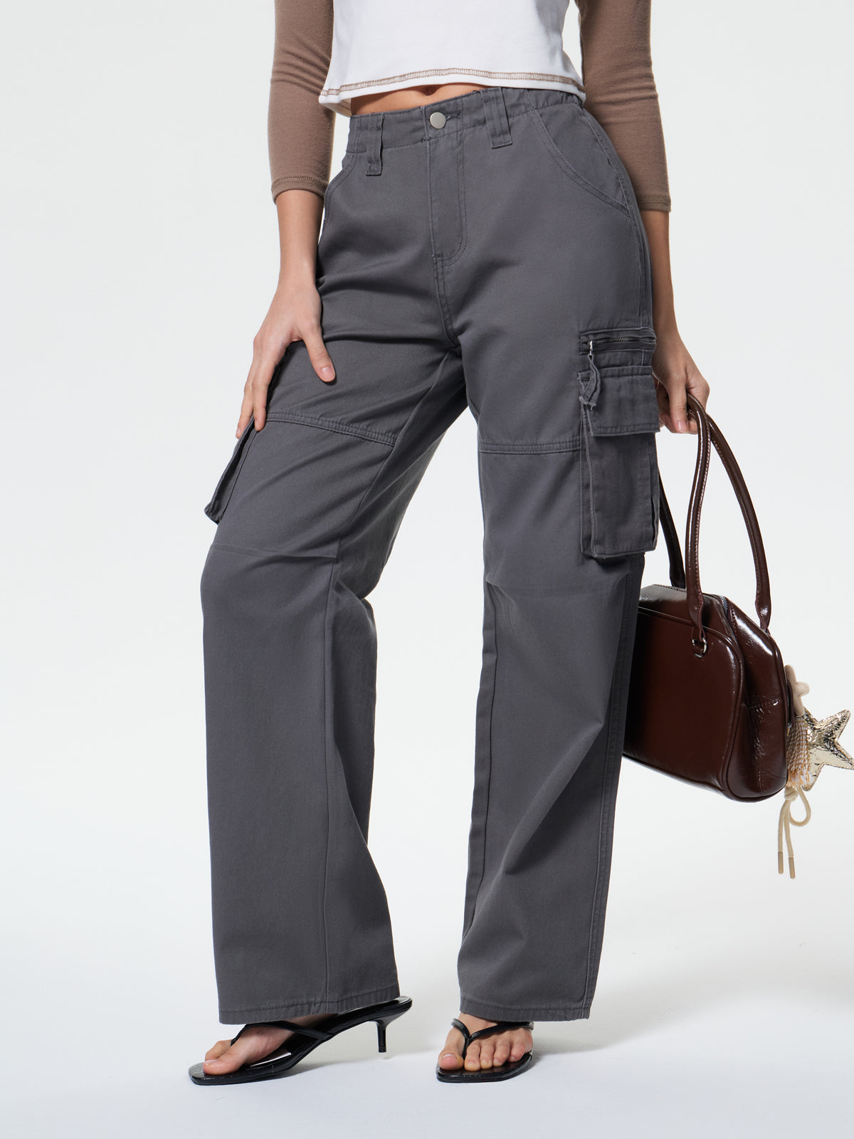 Washed Vintage Baggy Cargo Jeans
