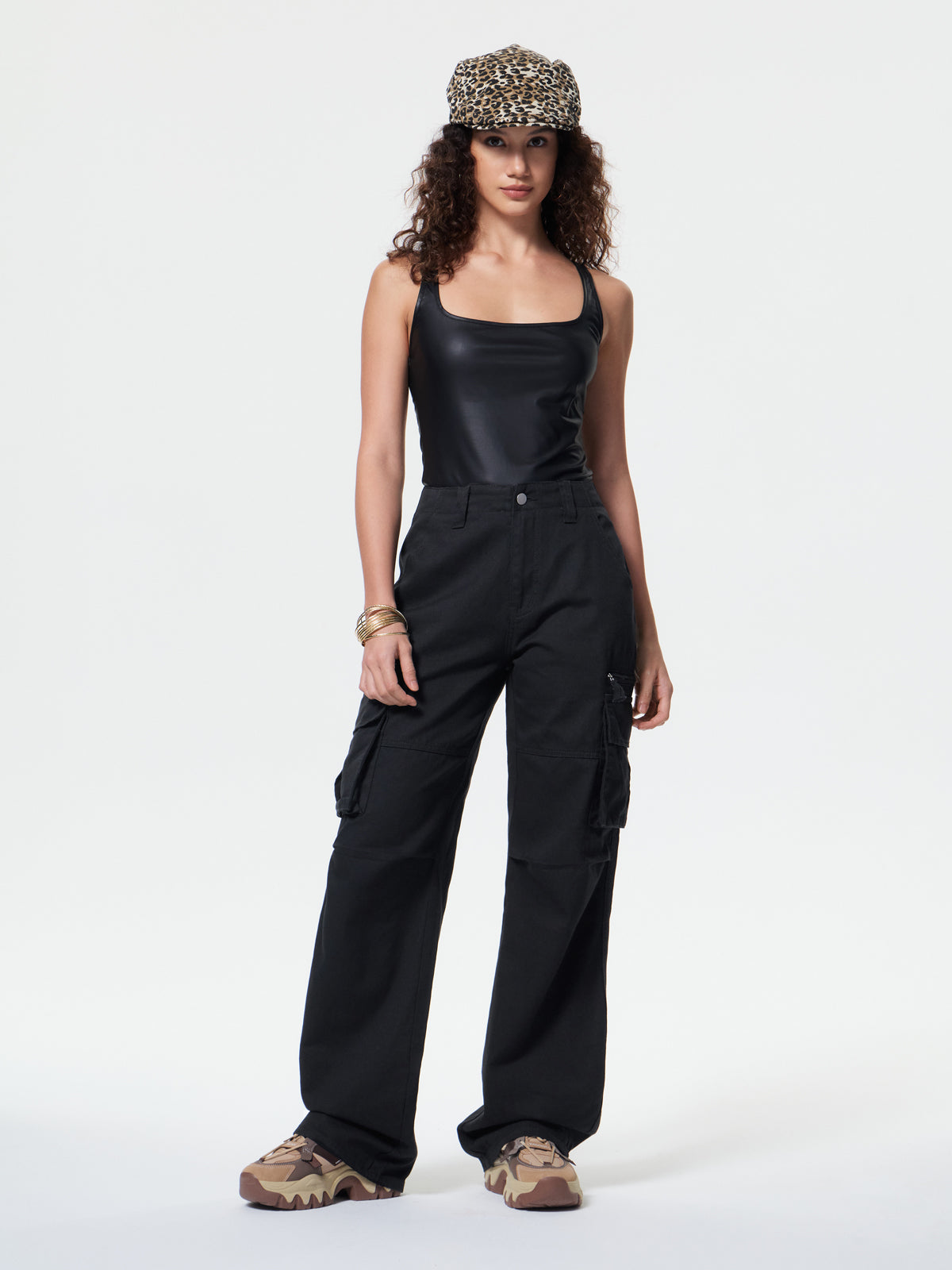 Washed Vintage Baggy Cargo Jeans