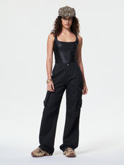 Washed Vintage Baggy Cargo Jeans