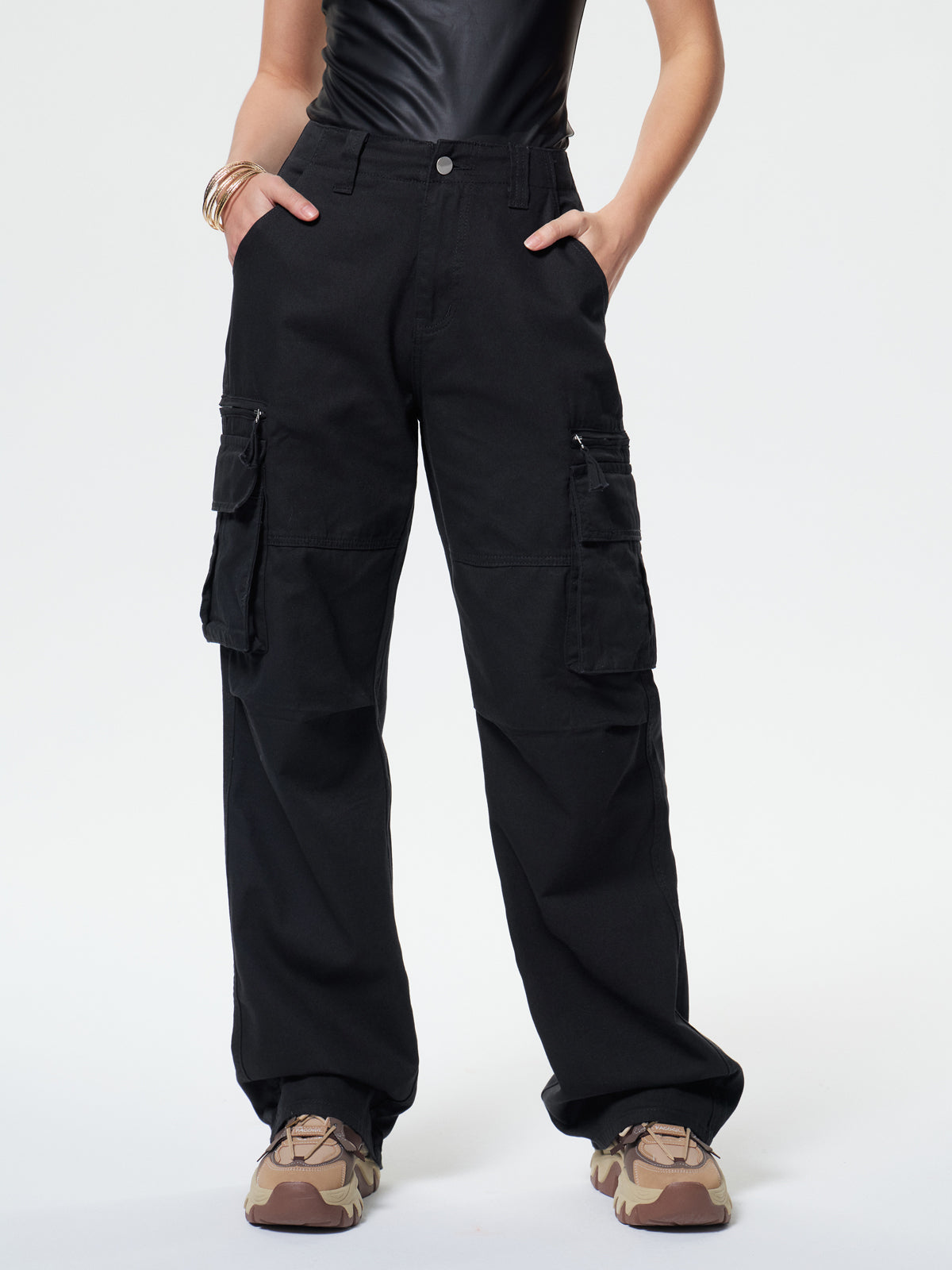 Washed Vintage Baggy Cargo Jeans