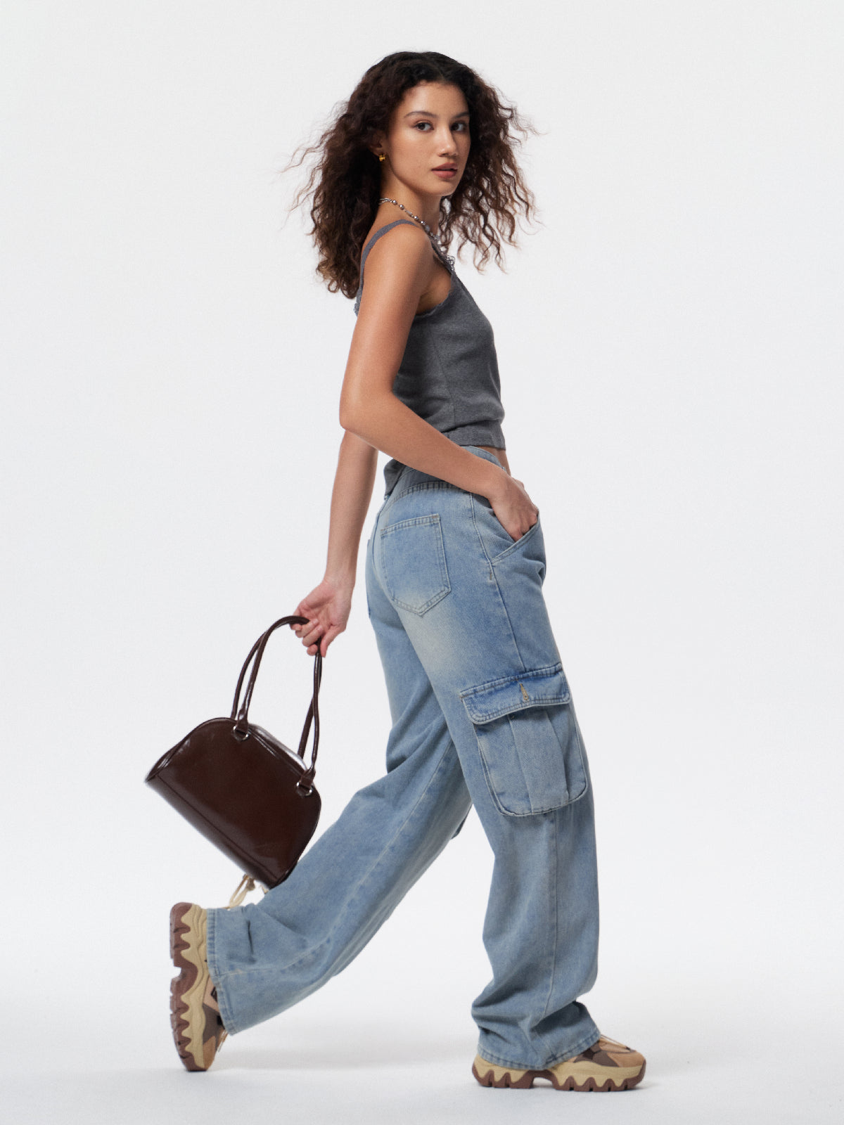 Pocket Patch Boyfriend Fit Cargo Jeans