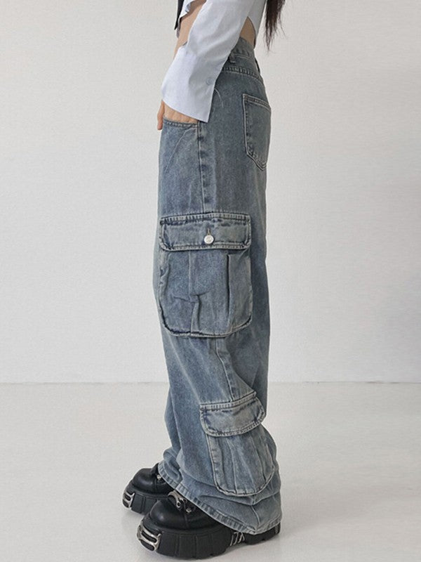 Pocket Patch Boyfriend Fit Cargo Jeans