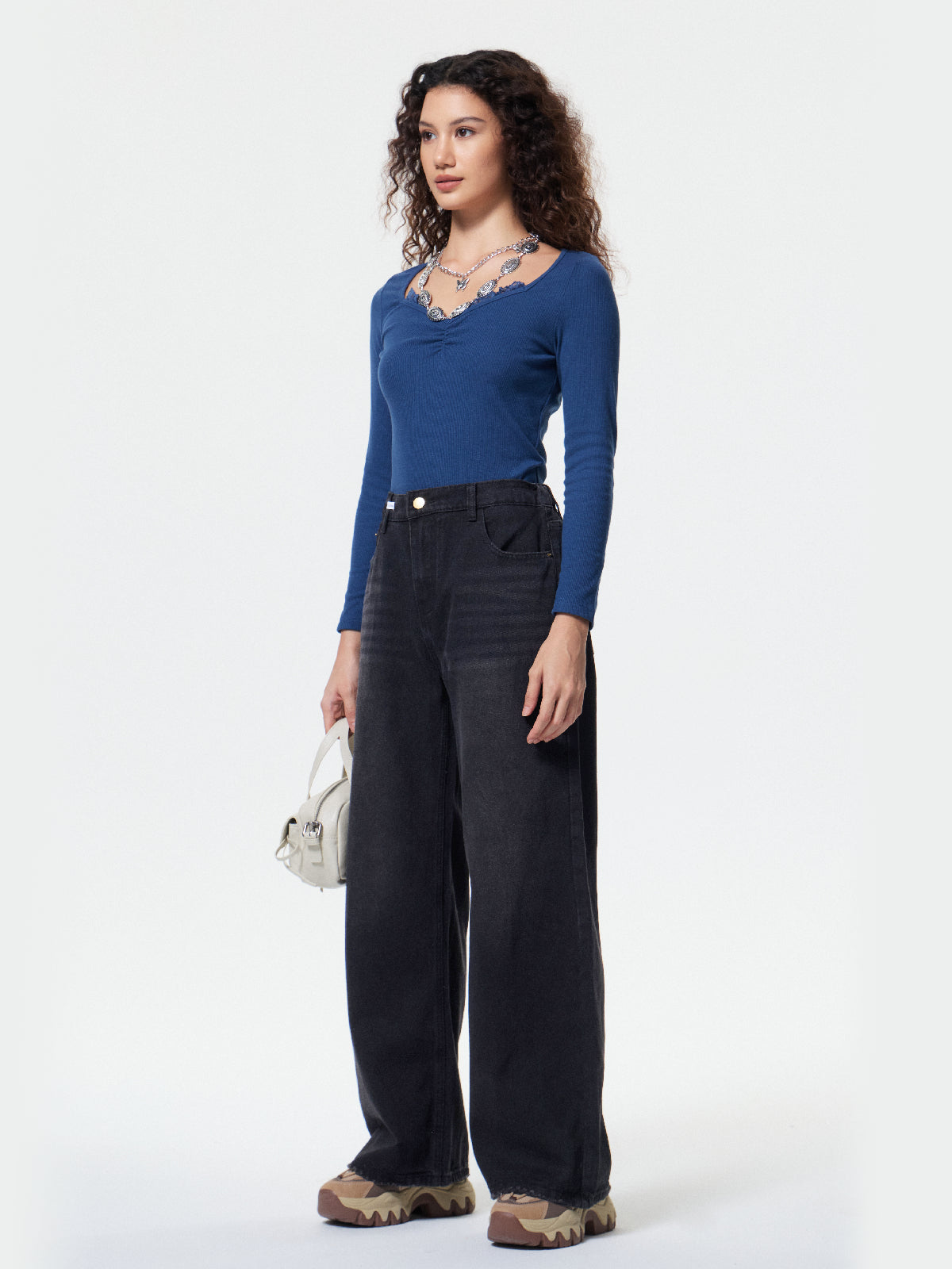 Dark Wash Vintage Baggy Boyfriend Jeans