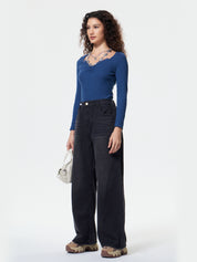 Dark Wash Vintage Baggy Boyfriend Jeans