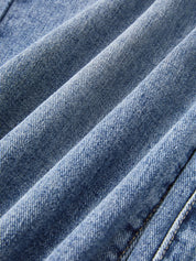 Pocket Design Blue Wash Boyfriend Jeans
