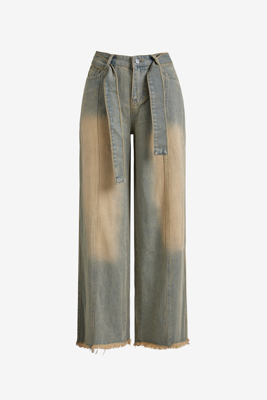 Tie Strap Seam Detail Boyfriend Jeans