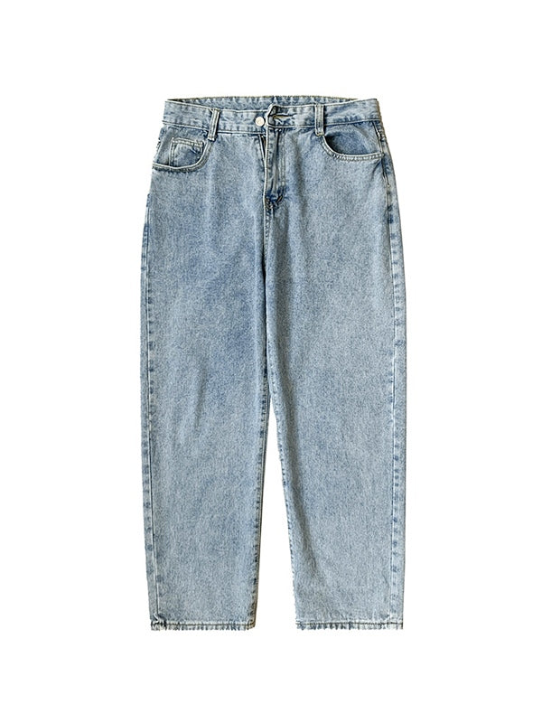 Men's Blue Wash Basic Loose Jeans