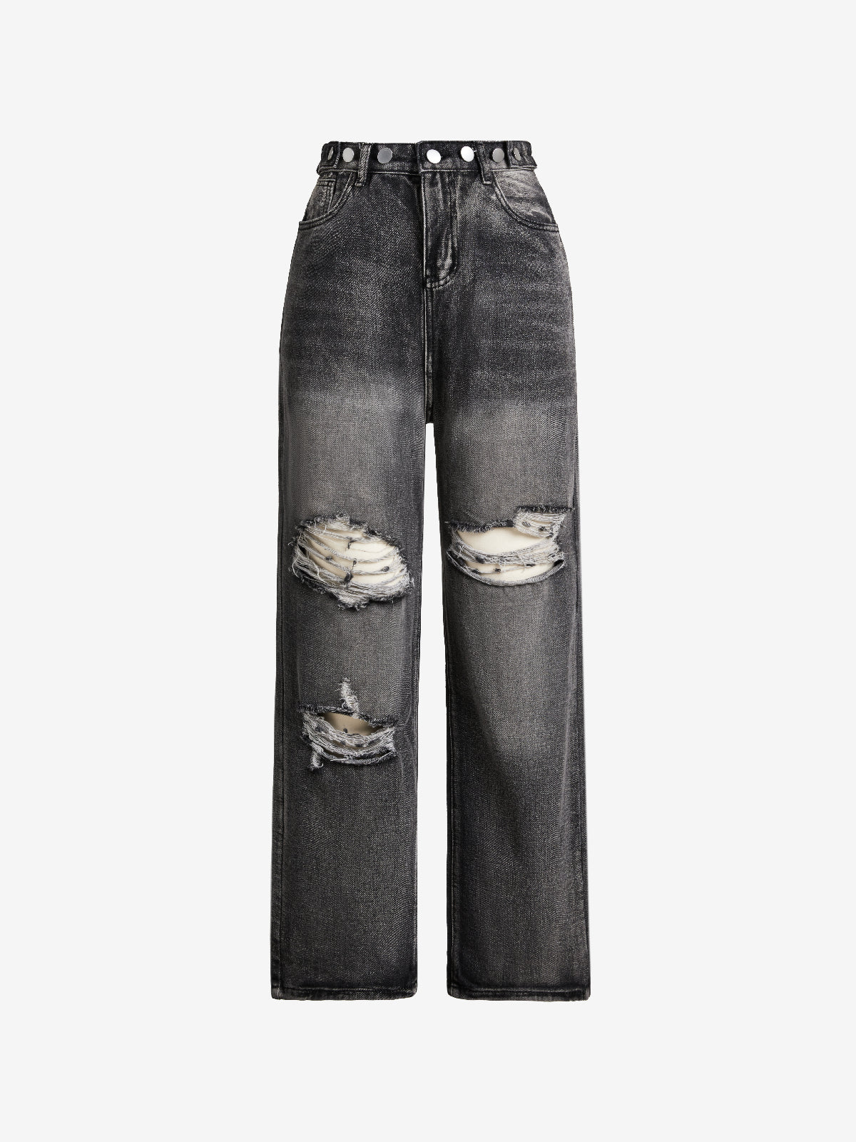 Vintage Wash Distressed Ripped Jeans