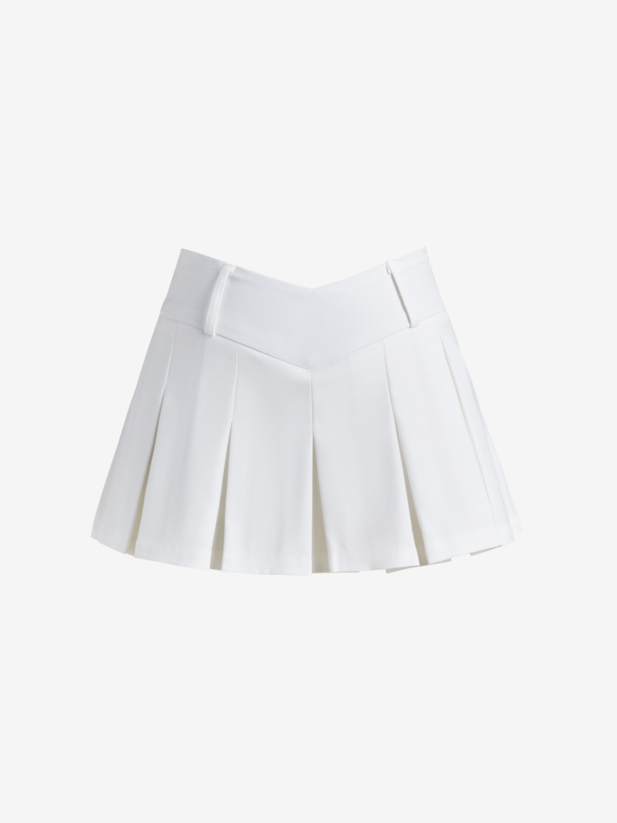 V Cut Pleated Micro Mini Skirt
