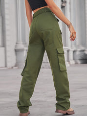 Belted Baggy Denim Cargo Jeans