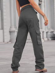 Belted Baggy Denim Cargo Jeans