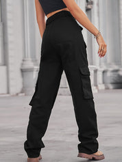 Belted Baggy Denim Cargo Jeans