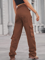 Belted Baggy Denim Cargo Jeans
