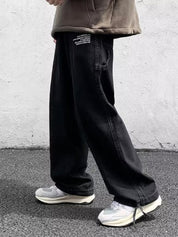 Men's Loose Fit Black Cargo Jeans