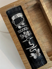 7pcs Silver Mixed Pattern Ring Set