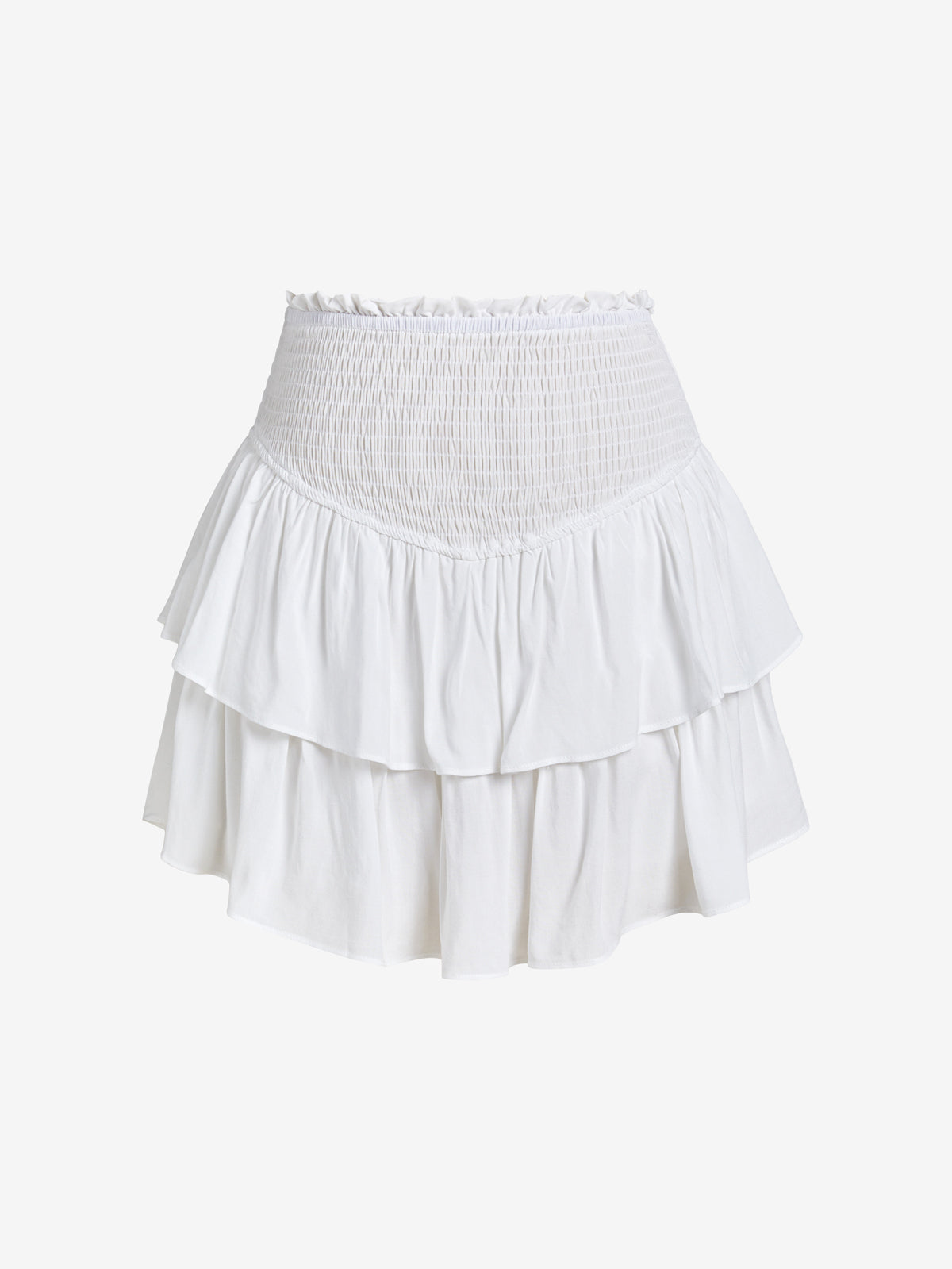 Smock Tiered Ruffle Mini Skirt