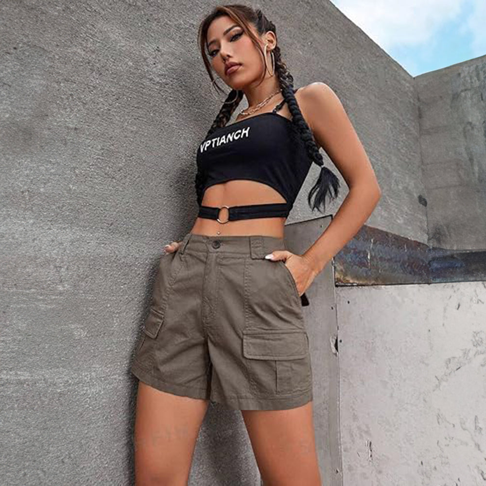 Denim Straight Leg Cargo Shorts