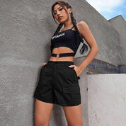 Denim Straight Leg Cargo Shorts