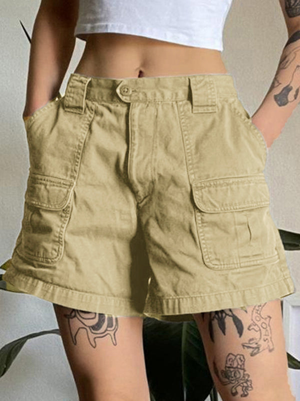 Denim Straight Leg Cargo Shorts