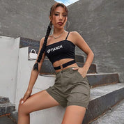 Denim Straight Leg Cargo Shorts