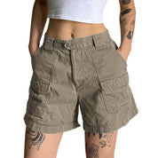 Denim Straight Leg Cargo Shorts