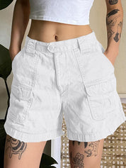 Denim Straight Leg Cargo Shorts
