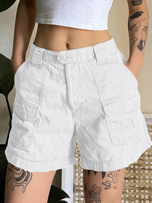 Denim Straight Leg Cargo Shorts