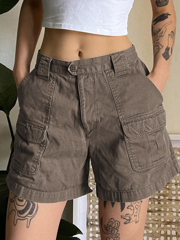 Denim Straight Leg Cargo Shorts