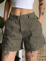 Denim Straight Leg Cargo Shorts