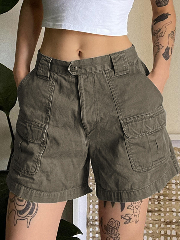 Denim Straight Leg Cargo Shorts