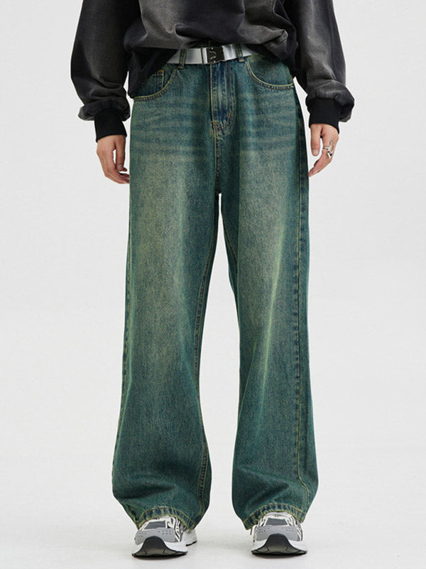 Men's Vintage Faded Denim Loose Jeans