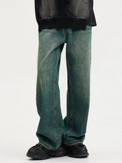 Men's Vintage Faded Denim Loose Jeans