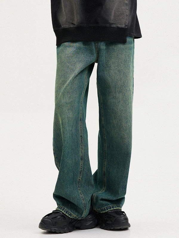 Men's Vintage Faded Denim Loose Jeans
