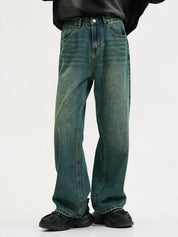Men's Vintage Faded Denim Loose Jeans