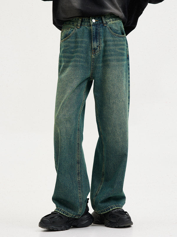 Men's Vintage Faded Denim Loose Jeans